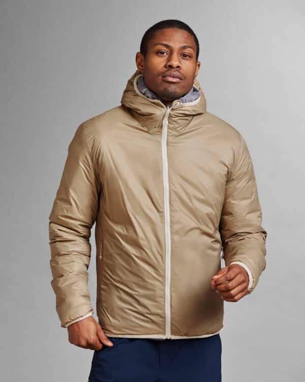 reversible light hood jacket D 3 RL CASTLE WALL SAND DOWN INSULATED JACKETS the mountain studio 07